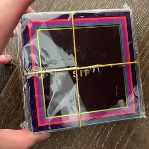 Trina Turk glass coasters NWT